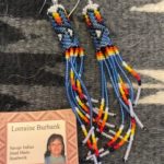 #E- Tassel Dangle Beaded Earring, 4"L, $68.00