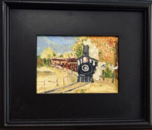 Colorado Railroad Museum 5" x 7" framed oil