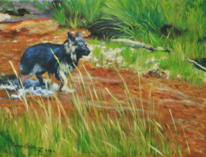 At Silver Creek 9" x 12" Oil framed $540.00
